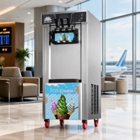 Nouvelle machine à crème glacée molle à 3 saveurs pour comptoir, idéale pour les boutiques de desserts, les cafés et la maison