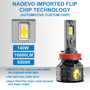 NAOEVO alta potencia Luz Led 140W Noble H4 Led faros 16800LM luz Led H4 H7 Luce Led Para Auto Led H7 360 accesorios de coche - Product Image 5