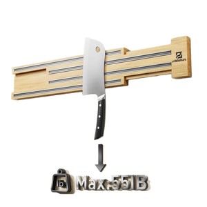 Wooden <b>Magnetic</b> Knife Holder Wall Mounted Kitchen Knife Rack <b>Strong</b> <b>Magnetic</b> <b>Strip</b> Solid Wood No Drill Storage Rack - Product Image 4