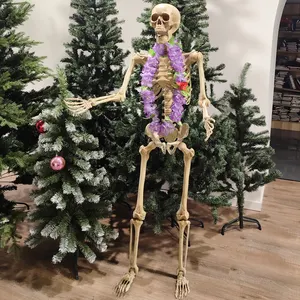 Halloween Decorations Animated Props Human Movable Joints 5.4Ft High Quality Life Size Large Halloween Skeleton