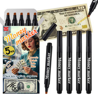 Stylo détecteur d'argent portable en plastique noir avec pointe de brosse oblique pour la détection de diverses devises