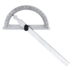 Goniomètre simple Fervi, rapporteur métallique à 180 degrés, outil de mesure d'angle pour le travail du bois et la menuiserie - Product Image 1