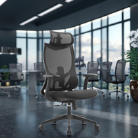 Silla Ejecutiva Ergonómica Moderna y Cómoda, Gris, Completamente de Malla, con Reposapiés, Altura Ajustable, Reclinable, para Oficina en Casa