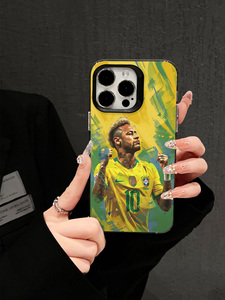 Funda para iPhone 15 Pro Max con Diseño Artístico de Estrella de Fútbol Brasileña, Cubierta Anti-caídas con Acabado Acuarela para Fanáticos, Funda Personalizada con Diseño de Toro - Product Image 6