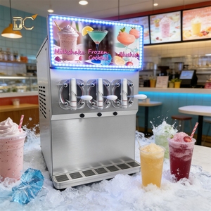Machine à Slush Commerciale de Comptoir à 3 Saveurs, 4 Bacs, Machine à Boissons Gazeuses Glacées à 2 Bols - Product Image 1