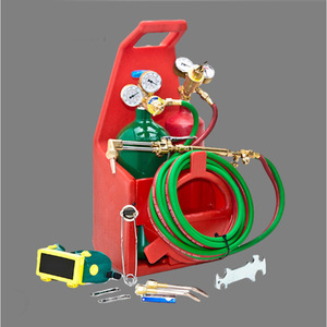 Kit portátil de soldadura y corte oxiacetilénico para HVAC, juego de regulador, caja de gas, juego de herramientas con manguera verde y manómetro - Product Image 1