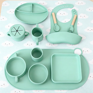 Nuevo Producto: Set de <span class=keywords><strong>Vajilla</strong></span> de Silicona Reutilizable para Bebé, Plato con Succión Antideslizante, Babero Impermeable, Set de Cubiertos de Silicona para Alimentación de Bebés - Product Image 4
