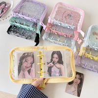 Album de cartes A8 à fermeture éclair motif chiot de dessin animé, classeur transparent scintillant pour photocartes de 3 pouces, étui de rangement et de collection Purikura pour les fans de K-Pop