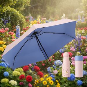 Paraguas Plegable Triple Reversible con Recubrimiento Plateado Creativo Personalizado al por Mayor, con Funda para Sol y Lluvia - Product Image 1