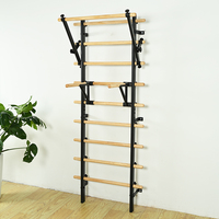 Échelle suédoise réglable en bois massif pour studio de danse, équipement de fitness avec cadre de presse à jambes et barres parallèles pour l'épaule