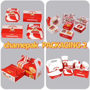 Cajas de Cartón Blancas Biodegradables y Ecológicas para Comida Rápida, Resistentes al Agua, con Asa, para Papas Fritas, <span class=keywords><strong>Pollo</strong></span> Frito y Hamburguesas - Product Image 1
