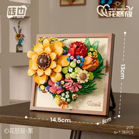 Serie Brick Blossoms, Rompecabezas 3D de Plástico Creativo con Diseño de Mariposas y Flores, Decoración de Escritorio, Regalo para Niñas