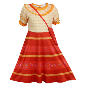 Disfraz de Mirabel de Disney Encanto para mujer, disfraz de adulto con patrón de rayas rojas y amarillas, traje para actuación en escenario - Product Image 5