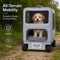 Poussette intelligente pour animaux de compagnie OVS Double Shock-Absorption Tracker Twin Smooth Premium détachable