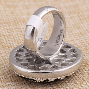 Stainless Steel <b>Ring</b> Animal Print <b>Crystal</b> Pave Setting Unisex Party Jewelry - Product Image 4