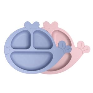 Assiette en silicone pour bébé, nouveau design, avec compartiments, pour tout-petits, mignonne, de qualité alimentaire, en forme de baleine - Product Image 1
