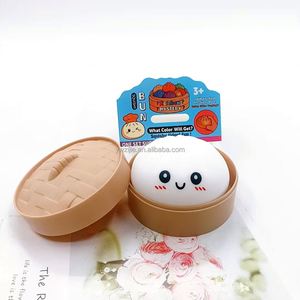 In-stock Colorful Promotional Toy Cute Glitter Dumpling Buns Squishy Stress Ball Smile Face Steamed Bun <b>Fidget</b> Toy with Steamer - Product Image 6