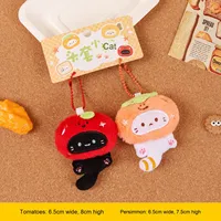 Mignon porte-clés dessin animé chaton paire en peluche porte-clés doux pendentif sac pour cadeaux de mariage personnalisé en gros marchandise porte-clés
