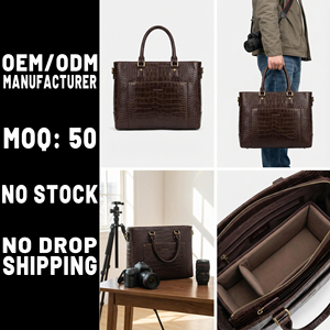 Camera tas van krokodillenleer, geschikt voor werk, laptop en DSLR/SLR camera, voor dagelijks gebruik en reizen. - Product Image 1