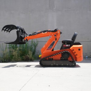 Mini-chargeuse compacte chenillée de fabrication chinoise avec grappin à bois, moteur et pompe hydraulique - Product Image 2