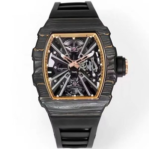 Modern High-end Top-quality Luxury 1201 <b>Black</b> Carbon Fiber Skeletonized Tourbillon Automatic Mechanical <b>Watch</b> for <b>Men</b> - Product Image 2
