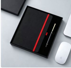 Customizable 2026 Luxury Refillable Stationery Diary <b>Notebook</b> Pen Gift Set Grey Pu Leather Business <b>A5</b> Journal With Elastic Band - Product Image 5