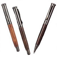 Stylo de luxe en métal argenté et bois, haute qualité, logo personnalisé, bille 0,5 mm, encre bleue, pour bureau et école, bois de rose et bois de santal