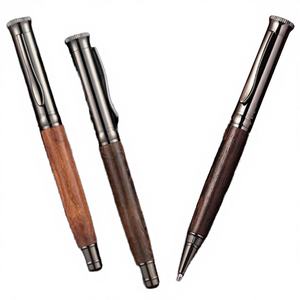 Bolígrafo de Lujo de Fábrica, Metal Plateado y Madera, Alta Calidad, Logotipo Personalizado, Punta de Bola de 0.5mm, Tinta Azul, Uso en Oficina y Escuela, Madera de Palisandro y Sándalo - Product Image 3