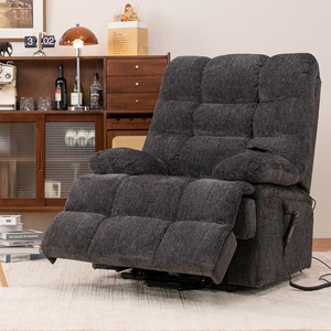 Sillón reclinable de elevación plana Big Man Power Lay de la mejor calidad, sillas eléctricas superrellenas de doble motor para masaje de calor ancho de gran tamaño Extra grande - Product Image 6