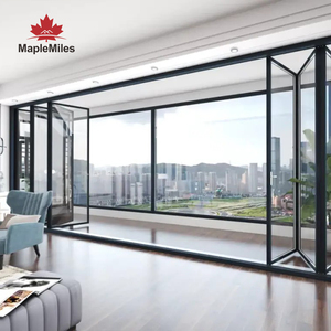 Maplemiles Villa Use <span class=keywords><strong>Monorail</strong></span> Fold 80 mm Puerta plegable de vidrio doble insonorizada - Product Image 4