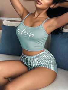 Pyjama sexy MHK85 pour femmes, ensemble de pyjama pour femmes, ensemble de lingerie pour femmes, bretelles, shorts, vêtements de maison - Product Image 2