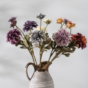 Ramo de Dalia de seda simulada hecho a mano Vintage estilo moderno y sencillo añade un ambiente artístico a cualquier espacio - Product Image 1