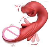 Vibrateur OEM 3-en-1 creux à battements pour point G, avec fonctions de léchage, de morsure et de stimulation clitoridienne, jouet sexuel