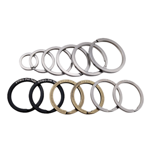 Porte-clés rond plat en métal fendu, porte-clés argenté pour bricolage et artisanat, vente en gros - Product Image 3