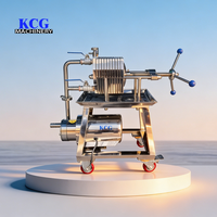 Laboratorium Kleine Enkelzak Cilindrische Filterpers Nieuw RVS 304/316 Fruitwijn Plaatframe Filter 2 GPM 40 PSI