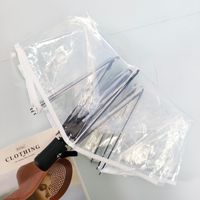 Parapluie compact portable moderne transparent à trois plis, ouverture et fermeture automatiques, imperméable, coupe-vent, pour usage quotidien en extérieur, adultes