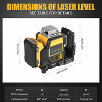 2026 360 °   Niveau laser vert 3D rotatif à 12 lignes, outil de marquage professionnel pour la construction en extérieur avec batterie au lithium