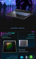 Laptop Gaming WooKing K7 RTX 5060 115W TGP AI dengan 8GB GDDR7 DLSS 4, 572 TOPS, layar 17.3" 2.5K 165Hz RGB, dan dudukan laptop.
