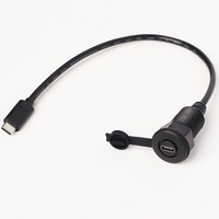 Prise USB C de bureau à montage sur panneau Câble USB Type C mâle à femelle avec couvercle étanche Câble d'extension USB-C