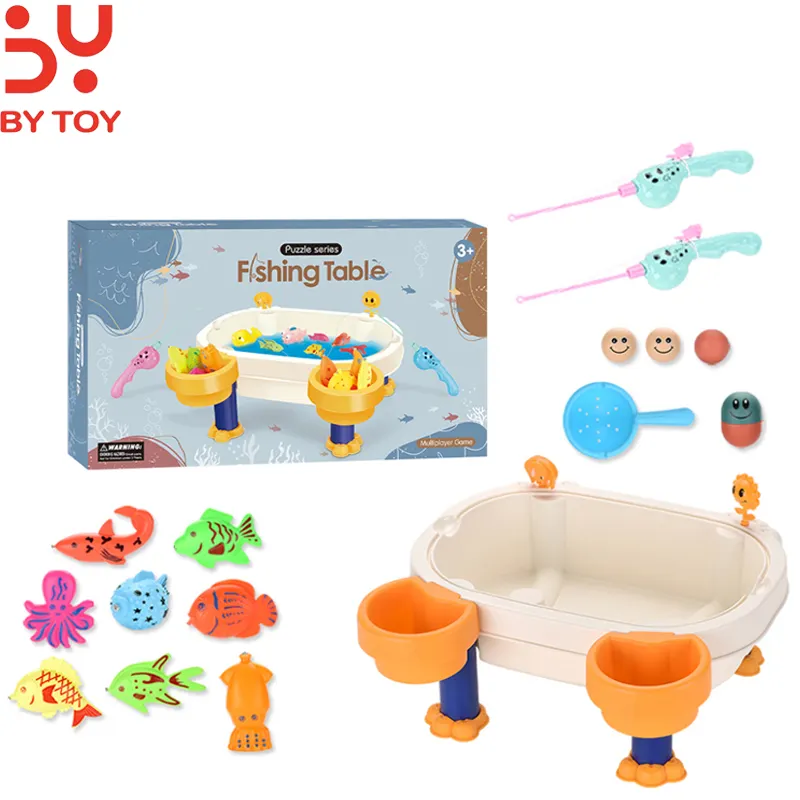 Educational Water Table Bathtub Kid Party Toy With Pole Rod Net Plastic Floating Fish Magnetic Fishing Pool Toys Game For Kids
