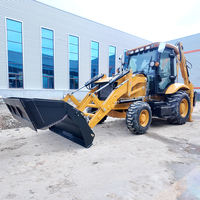 Backhoe Loader Euro 5 CE EPA untuk Konstruksi, Transportasi di Lokasi Proyek, Pengangkatan Hidrolik, dan Pekerjaan Teknik