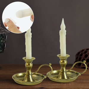 Support de bougie conique en métal avec poignée, ornement pour bougie, pour mariage, table à manger, maison de campagne - Product Image 3