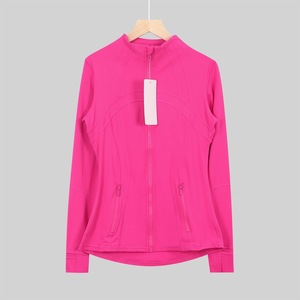 Veste de yoga Lulu SMMY pour femme, manches longues, coupe classique, rayures sur le devant, double face brossée, respirante, en élasthanne/nylon, écologique - Product Image 1