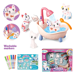 Kit de peinture de bain <span class=keywords><strong>chat</strong></span> lavable bricolage PVC animaux Graffiti jouets pour les tout-petits jouets de <span class=keywords><strong>dessin</strong></span> - Product Image 1