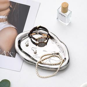 Oro/plata <span class=keywords><strong>Chubby</strong></span> Cerámica Joyería Bandeja Linda Nube Decoración Baratija Plato Reloj Llaves Bandeja Nube Forma Cerámica Plato Regalo - Product Image 3