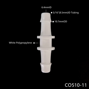 Raccord de tuyau à barbillon série JU PP 500, 1/4" 5/16", connecteur de tube en plastique droit à 2 voies - Product Image 4