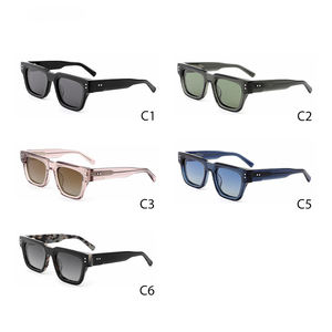 Nouveautés Lunettes de soleil rétro en acétate de qualité supérieure Lunettes de soleil rectangulaires en acétate italien personnalisées et avancées polarisées - Product Image 4