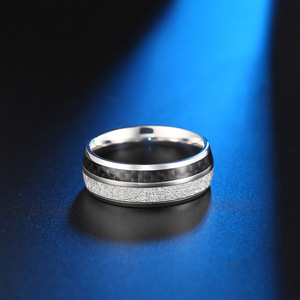 yunnique style, light luxury, inlaid silver foil, carbon fiber, wood, leather, titanium steel rings, men's personal - Product Image 4
