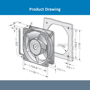 For 4114NH6 120X120X38mm 12038 24V DC 65W 2.7A 8400RPM 440m3/h Ball Bearing Inverter Cabinet Axial <b>Cooling</b> <b>Fan</b> Electric OEM - Product Image 4