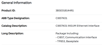 Interfaces de communication AC 800M CI857 CI857K01 3BSE018144R1 Modules de communication NEUFS Originaux en stock